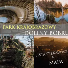 Park Krajobrazowy Doliny Bobru: kręte schody, kamieniołom z jeziorem, skalne ścieżki i panorama miasta. Odkryj listę miejsc i mapę!
