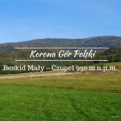 Piękny widok na Beskid Mały, szczyt Czupel 930 m n.p.m. w Koronie Gór Polski. Trasa warta przejścia!